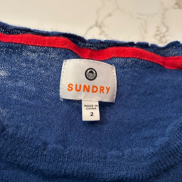 Sundry Navy Cashmere Top - Picture 3 of 5